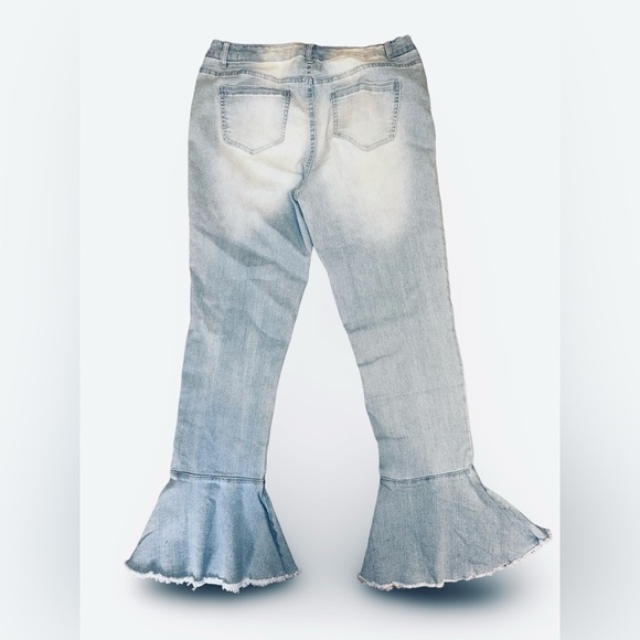 Blue Spice Flared Distressed Jeans Size 9 - Picture 2 of 5